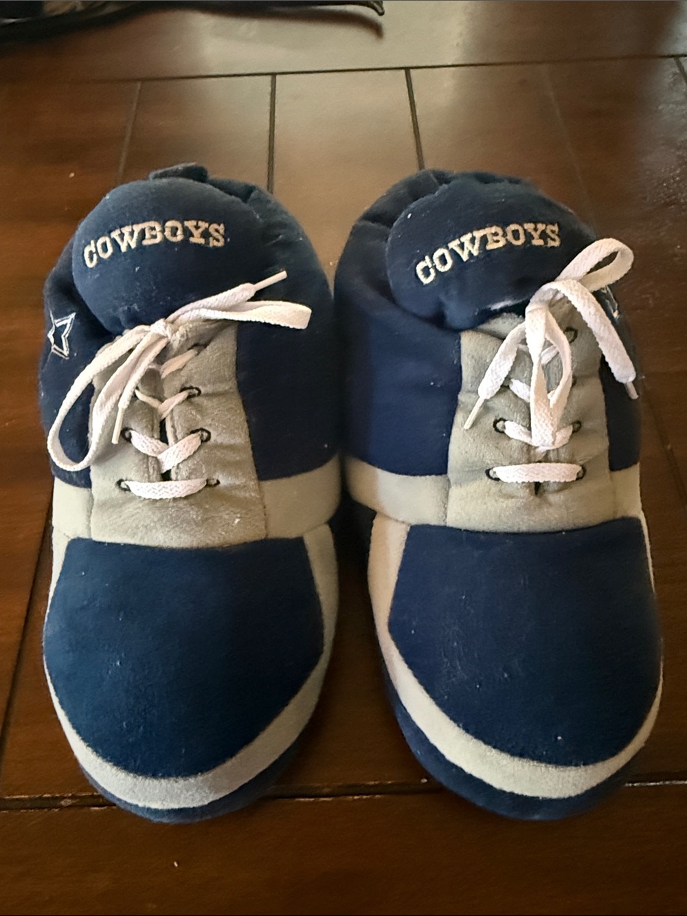 Dallas Cowboys Plush Lace-Up Slippers